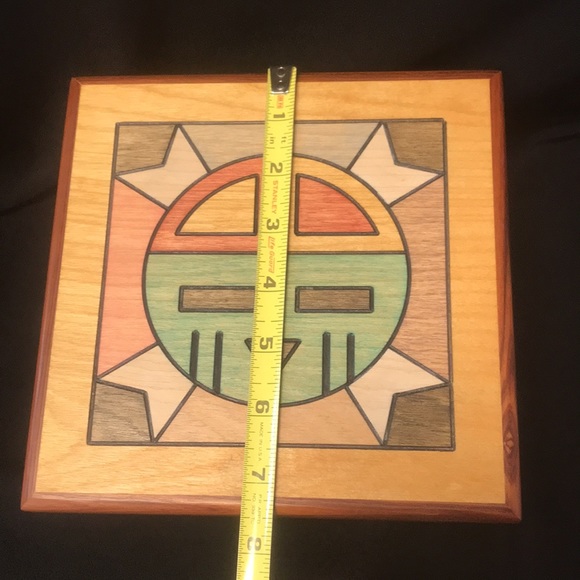Rick Honyouti Hopi Sunface Wooden Box with Lid - Picture 8 of 10